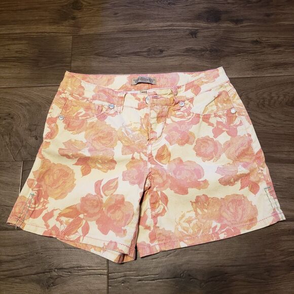 Nine West Vintage America Orange Floral Women's Shorts Sz 4/27 - Picture 3 of 6